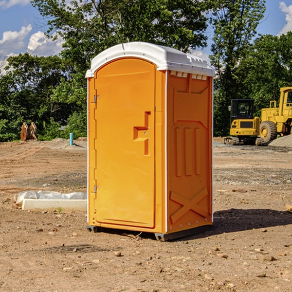 how often are the porta potties cleaned and serviced during a rental period in Bluewater